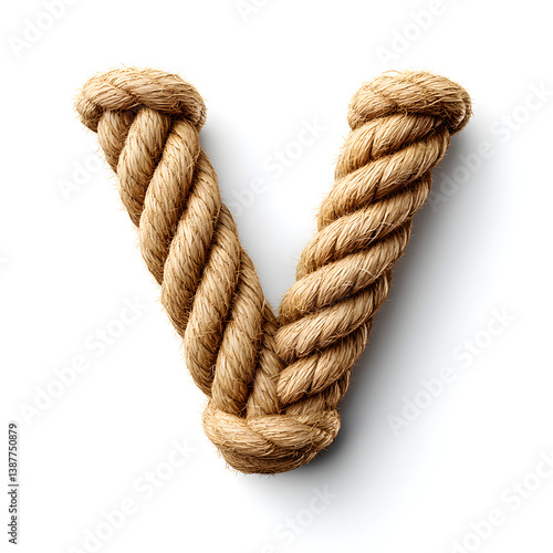 Alphabet Letter, Rope art shaped like the letter V.