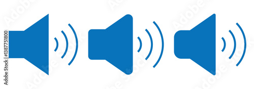 Volume icon set. Sound Icon, loudspeaker icon. Vector Illustration