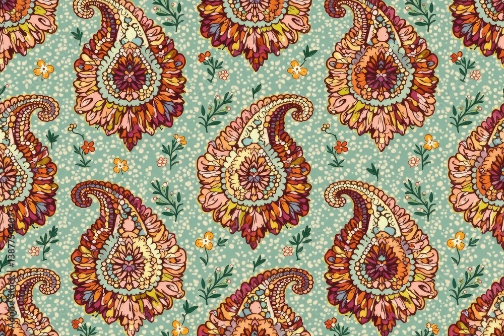 Subtle paisley repeat with muted earthy tones and soft lines , print, calm, black Subtle paisley repeat with muted earthy tones and soft lines , print, calm, black