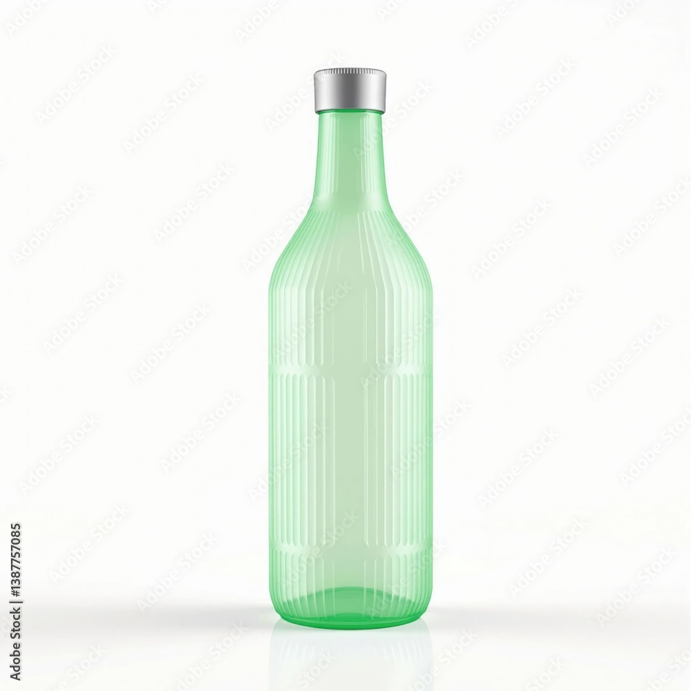 A green bottle with a silver cap A green bottle with a silver cap