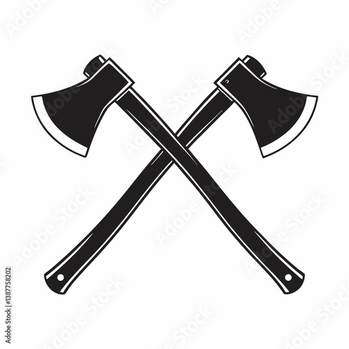 Simplistic Axes Crossed Vector Art.