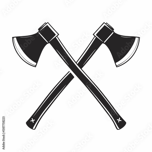 Simplistic Axes Crossed Vector Art.
