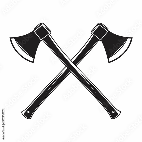 Simplistic Axes Crossed Vector Art.