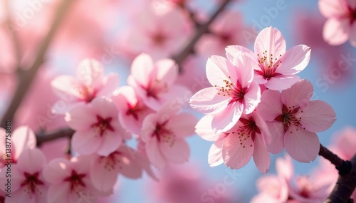 Vibrant pink and white sakura, full bloom, repeating motif, overlay, repeating, beautiful