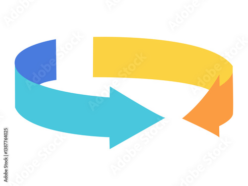 3d circle arrow in colors