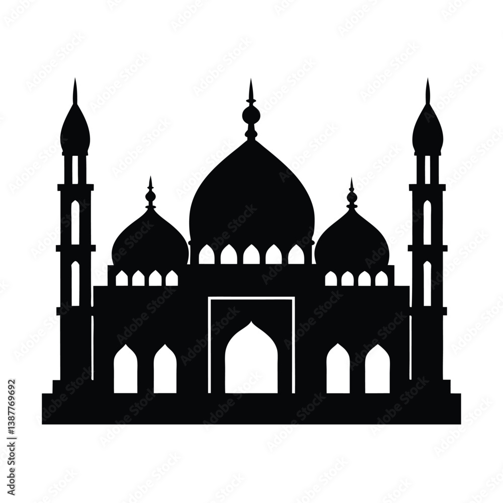 Fototapeta premium masjid silhouette mosque vector art