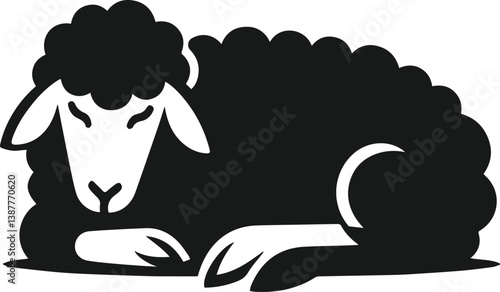 Silhouette of a sheep black vector