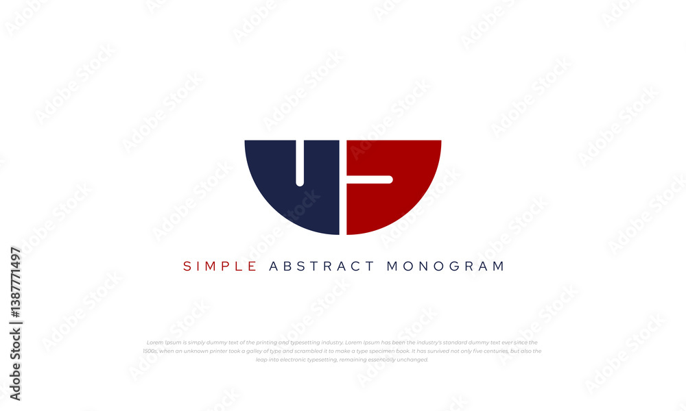simple bold abstract monogram logo letter U and D or V and D. logo in half circle shape. simple bold abstract monogram logo letter U and D or V and D. logo in half circle shape.