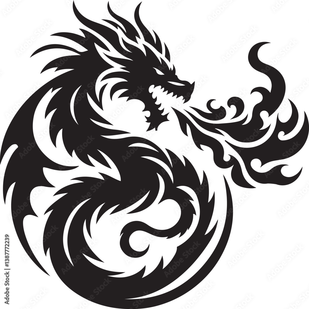 Naklejka premium Dragon logo vector