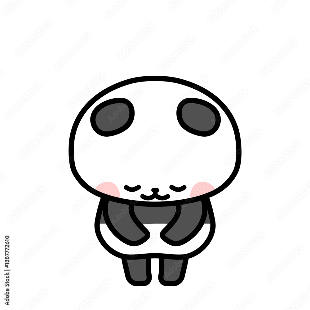 Fototapeta premium Panda Bowing Illustration 