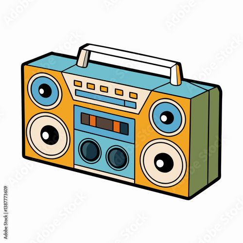 vector illustration of a retro radio