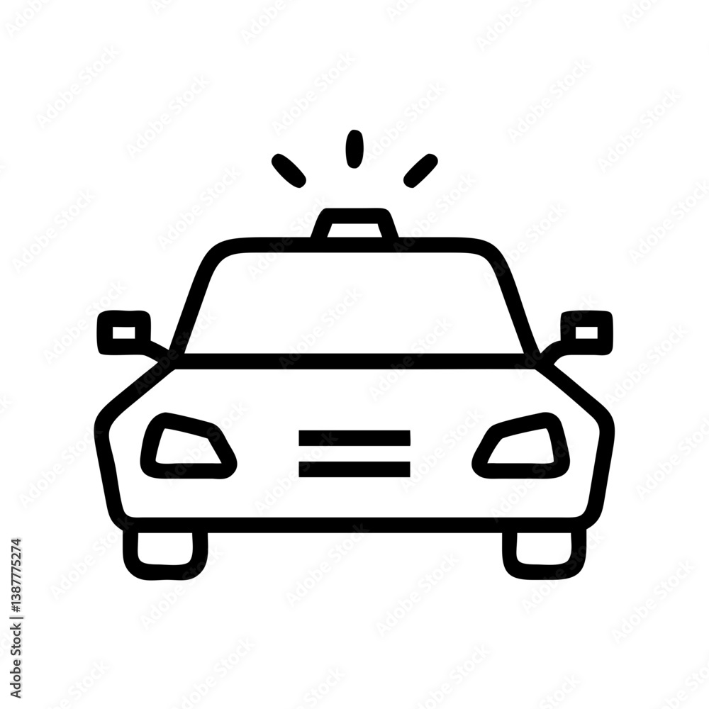 Police Car Icon for Law Enforcement and Security Themes Police Car Icon for Law Enforcement and Security Themes