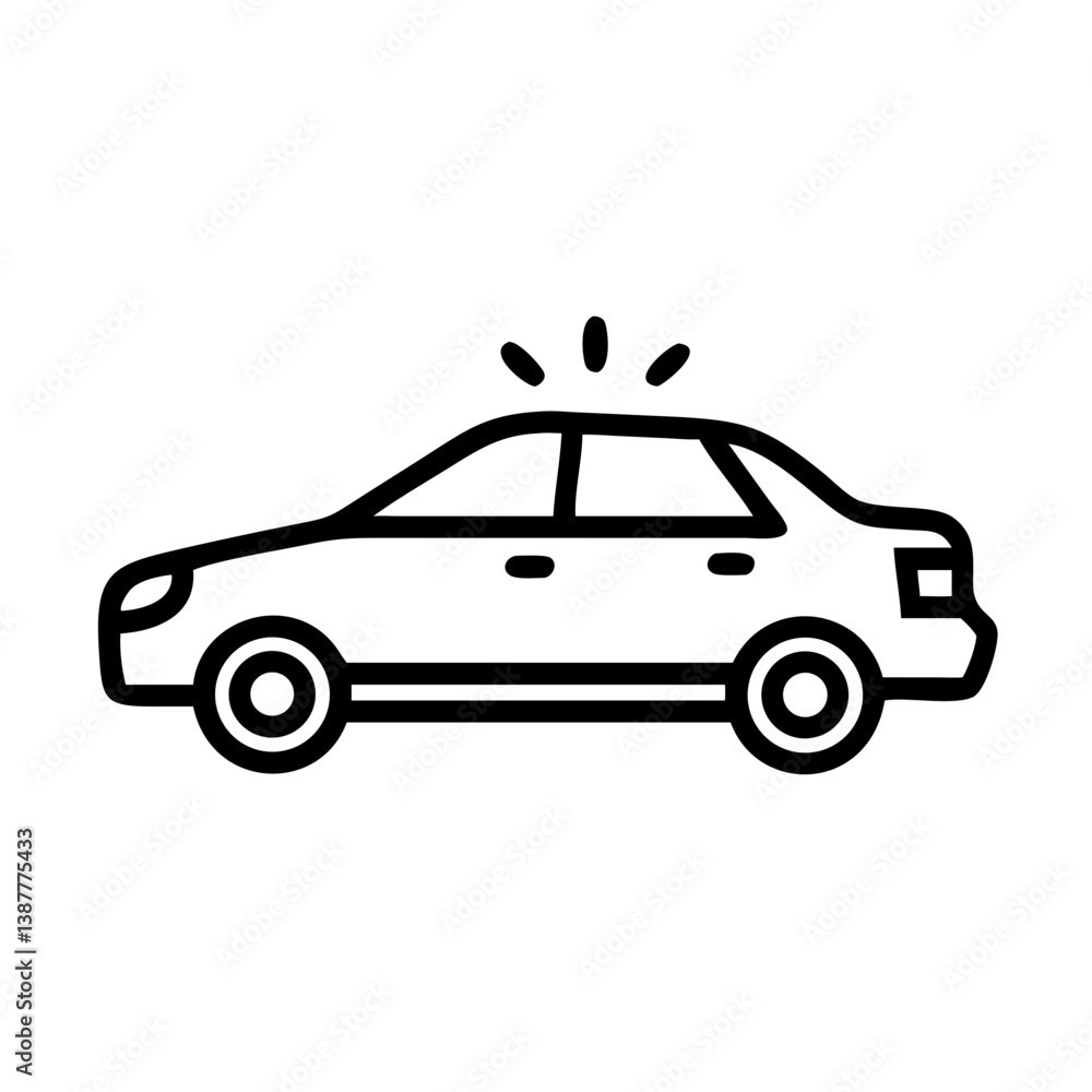 Police Car Icon for Law Enforcement and Security Themes Police Car Icon for Law Enforcement and Security Themes