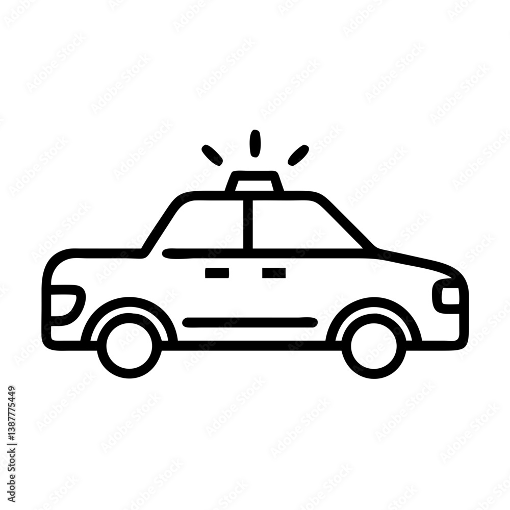 Police Car Icon for Law Enforcement and Security Themes Police Car Icon for Law Enforcement and Security Themes