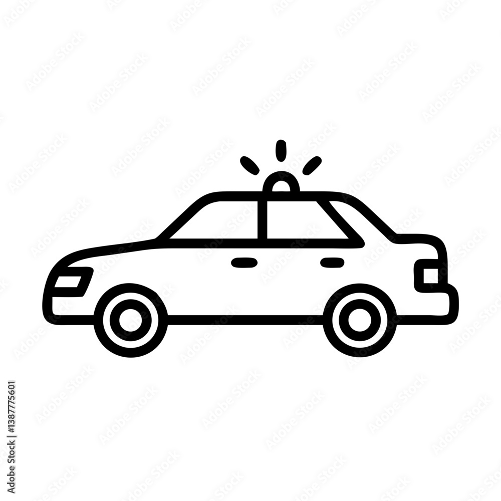 Police Car Icon for Law Enforcement and Security Themes Police Car Icon for Law Enforcement and Security Themes