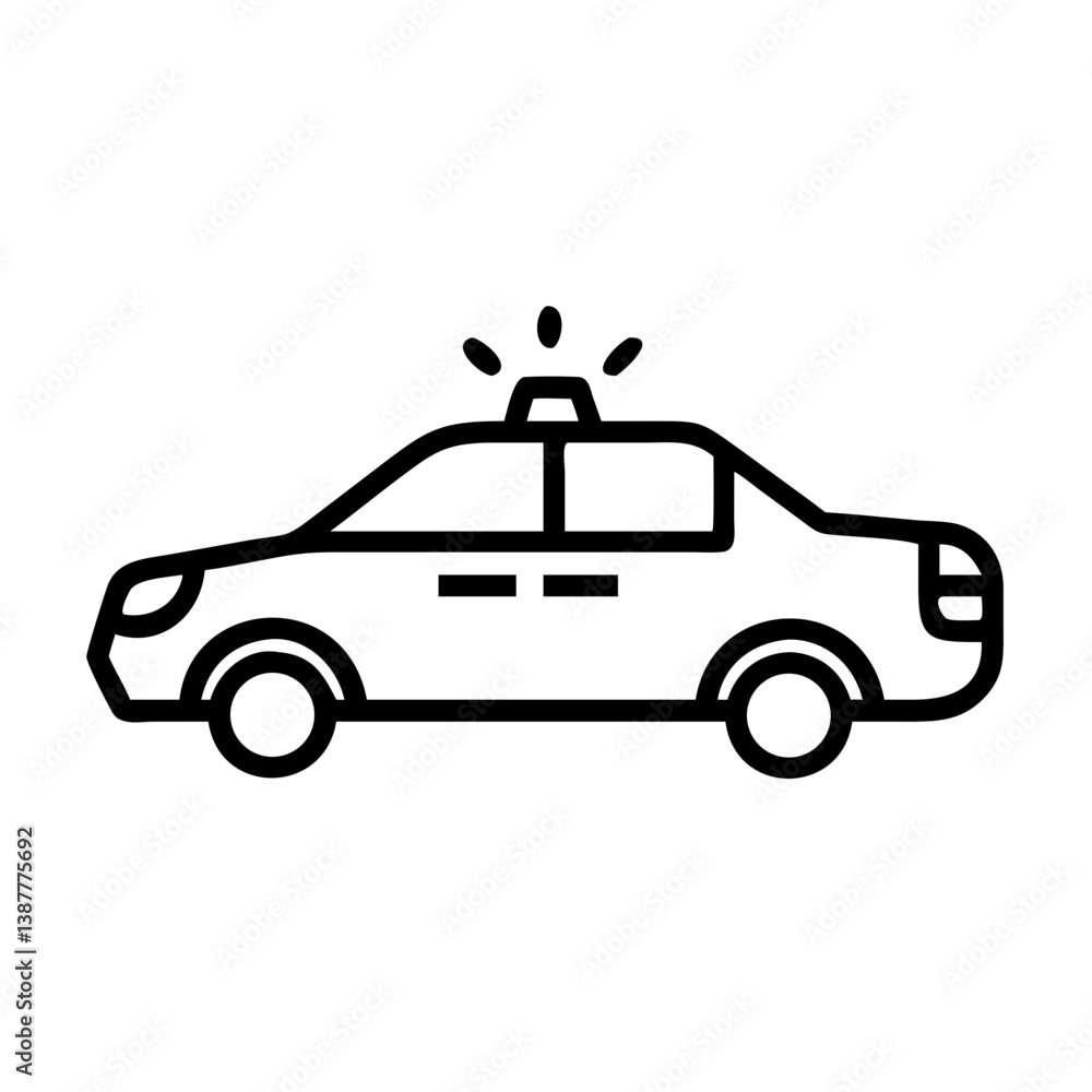 Police Car Icon for Law Enforcement and Security Themes Police Car Icon for Law Enforcement and Security Themes