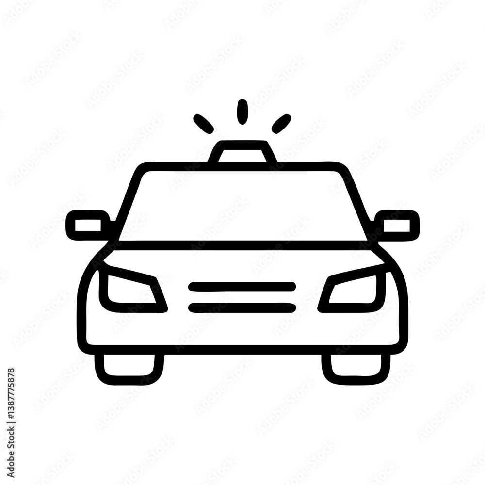 Police Car Icon for Law Enforcement and Security Themes Police Car Icon for Law Enforcement and Security Themes