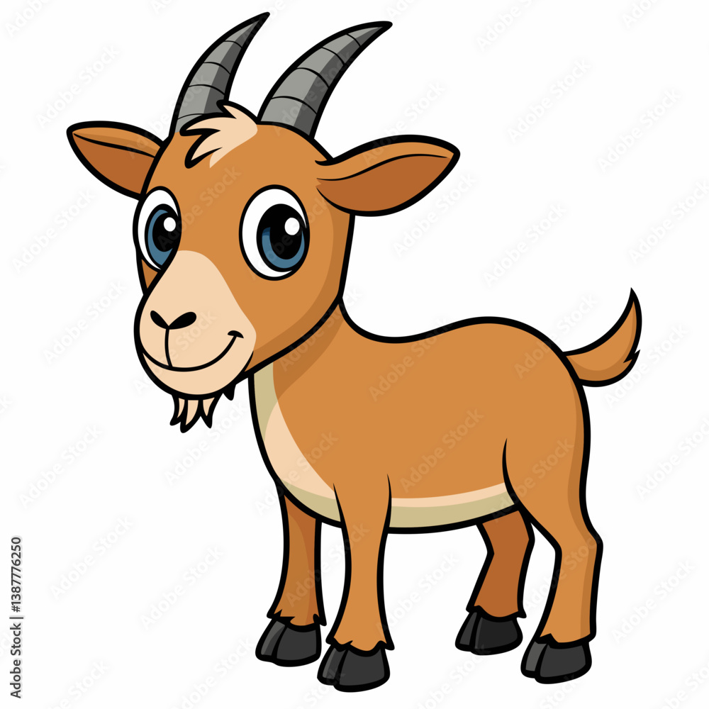 goat cartoon isolated on white goat cartoon isolated on white