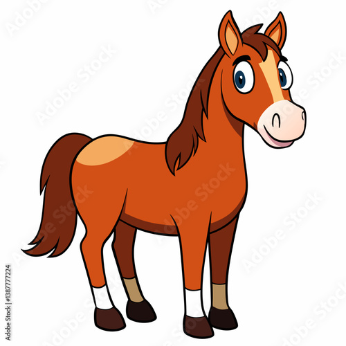 horse cartoon isolated on white