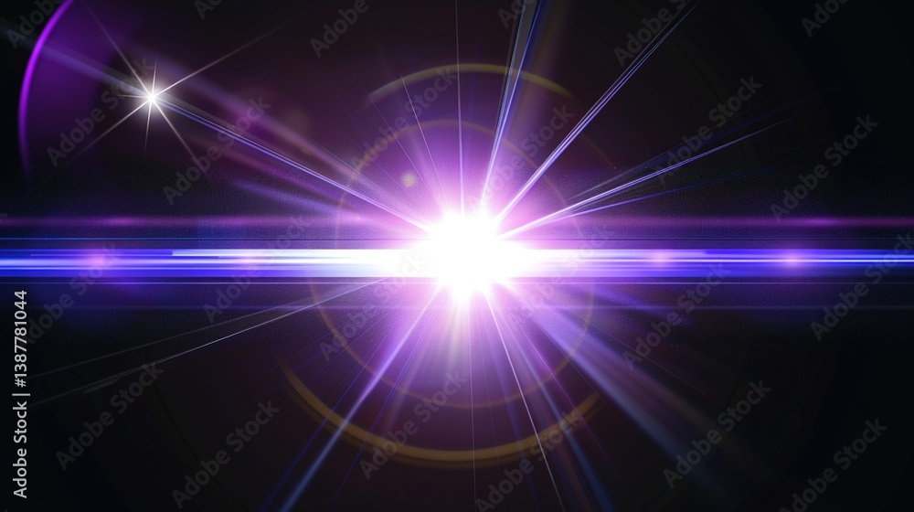 Obraz premium abstract background with glowing violet and purple lens flares