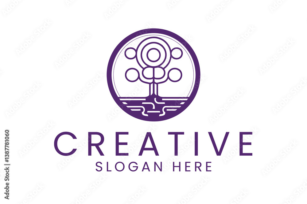 Purple Abstract Tree Logo Design Modern Minimalist art icon clean lines image Purple Abstract Tree Logo Design Modern Minimalist art icon clean lines image