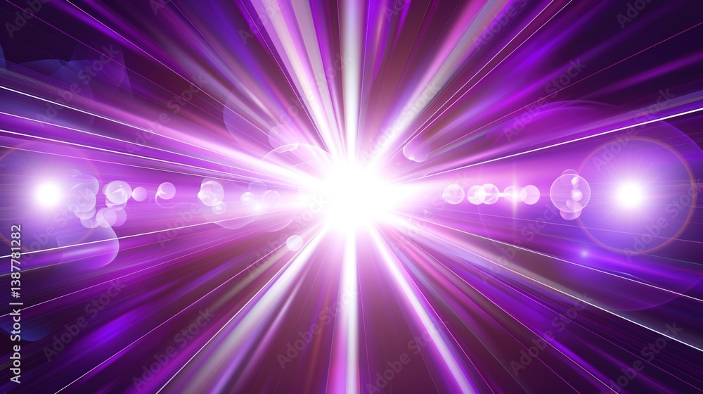 Obraz premium abstract background with glowing violet and purple lens flares