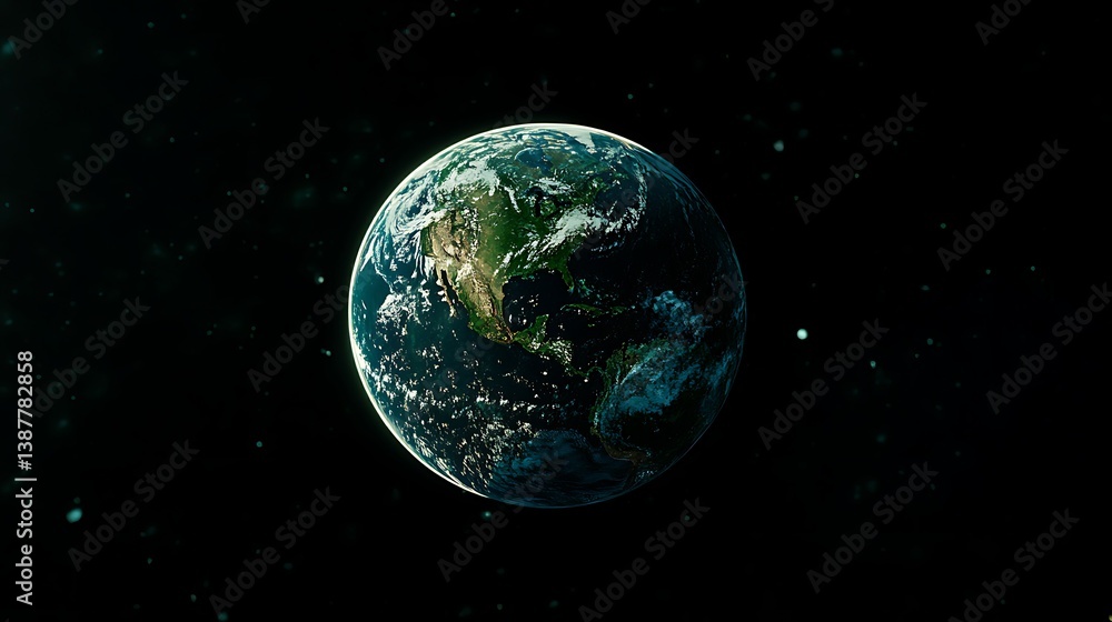 Obraz premium Earth with Space, Planet, and Night.