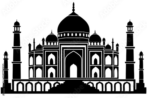 taj mahal vector illustration