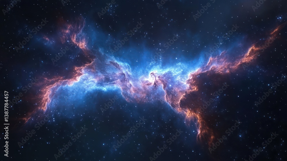 Naklejka premium Spectacular cosmic cloud formation shimmering in deep space canvas