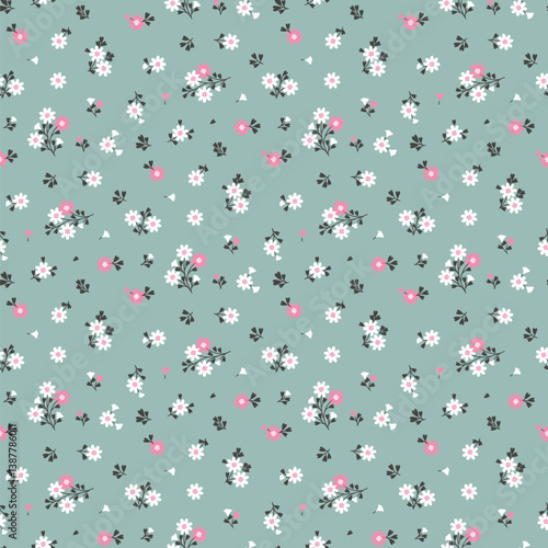 Flower pattern. Ditsy floral seamless pattern. Small little flower background. Repeat pattern. Ditsy print. Botanic surface design. Ditsy floral flower pattern for fashion, fabric, wrapping, decor