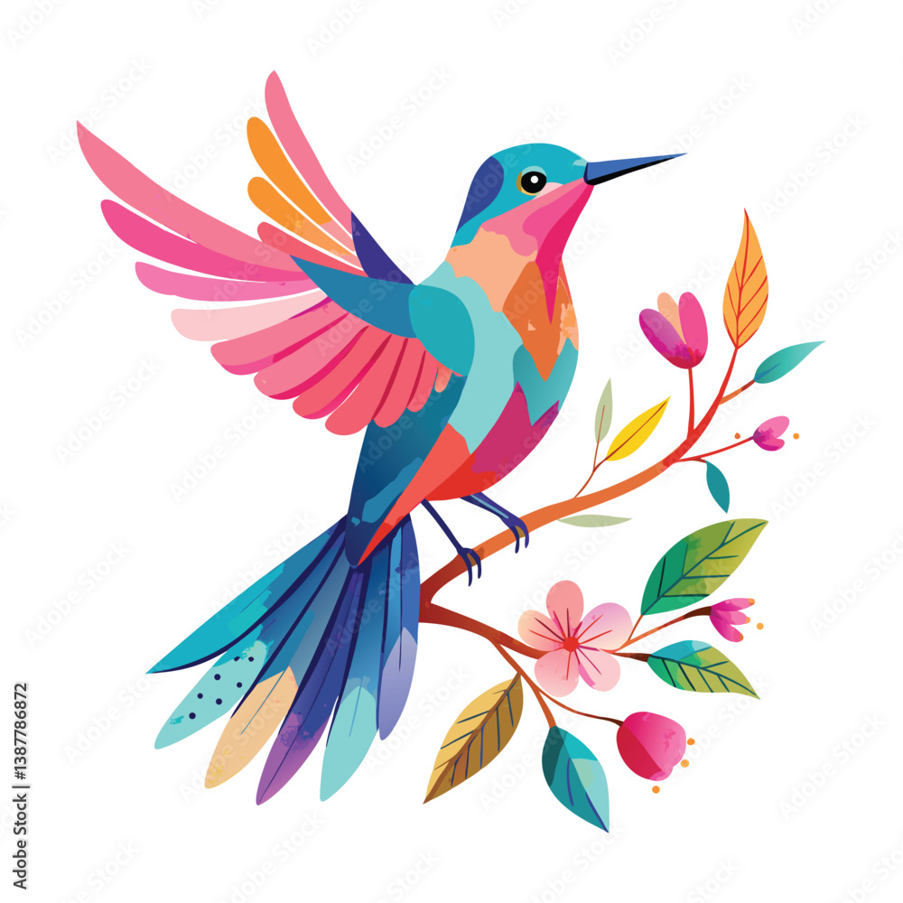 Fototapeta premium a watercolor painting of a pink blue green.