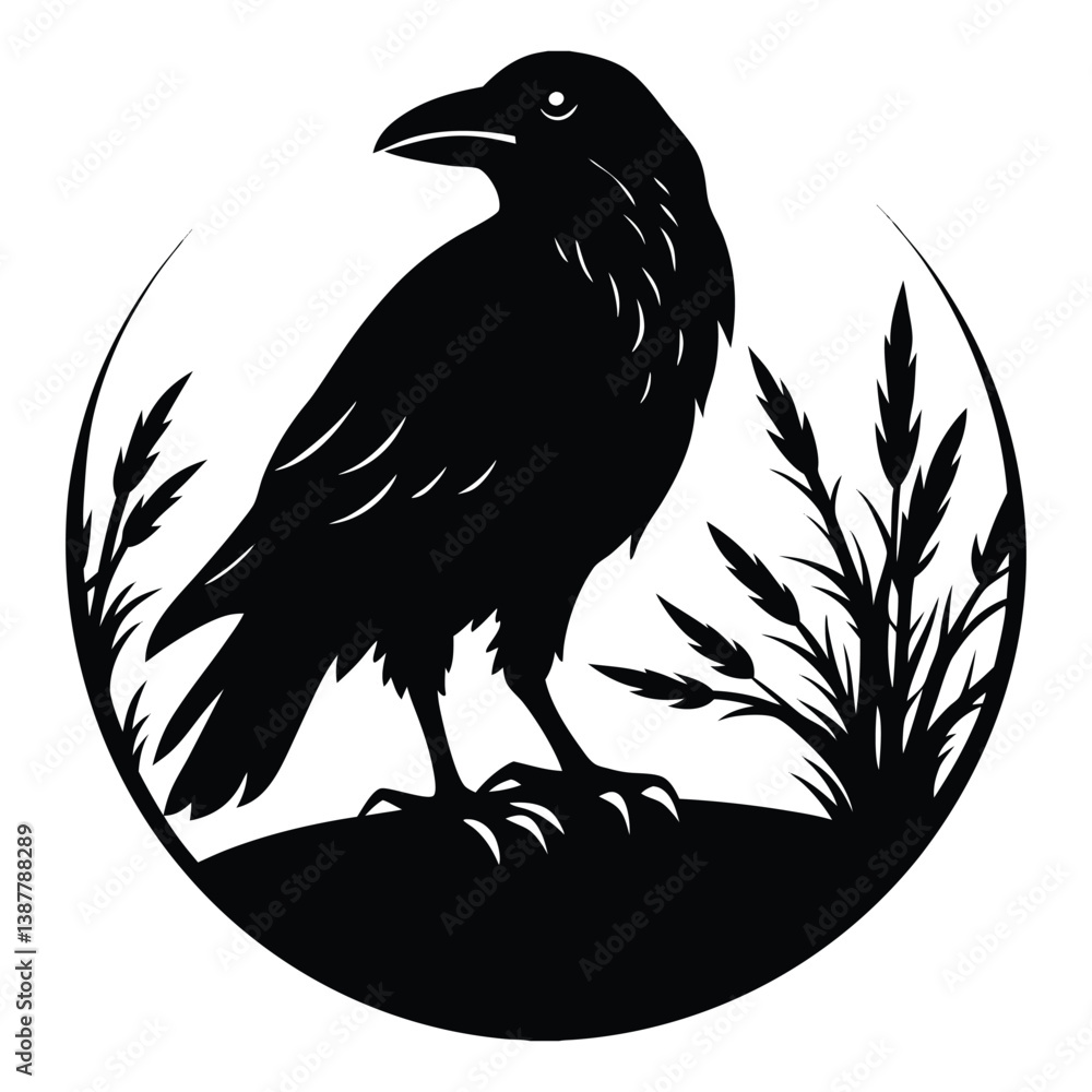 Obraz premium raven silhouette