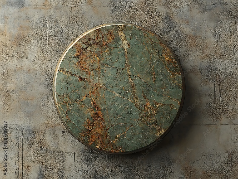 Round Marble Table Top on Concrete Round Marble Table Top on Concrete