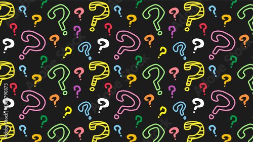 Seamless background illustration with question marks.