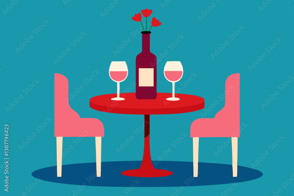 vector illustration of restaurant table