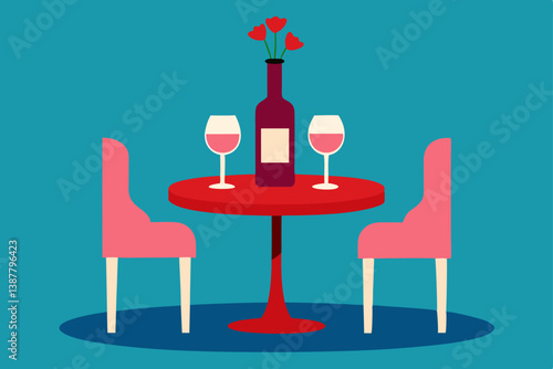 Obraz na płótnie vector illustration of restaurant table w salonie