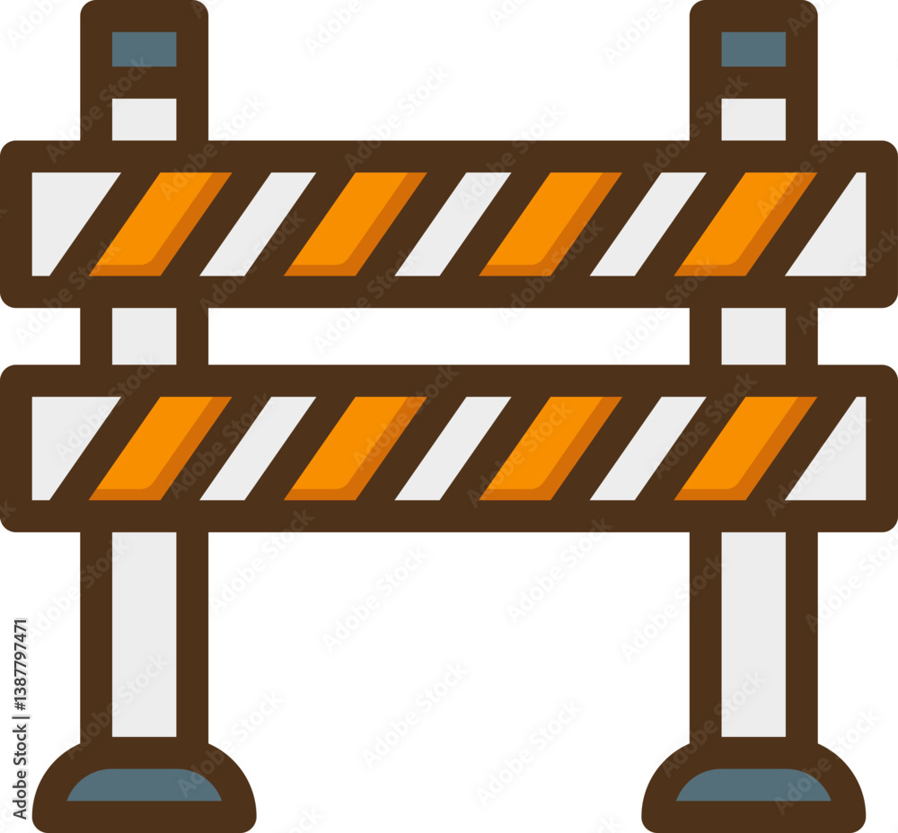 Road Blocker Filled Line Icon Road Blocker Filled Line Icon