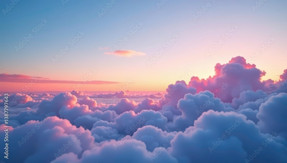 Subtle gradient sky, clouds merging seamlessly , aerial, graphic, environment