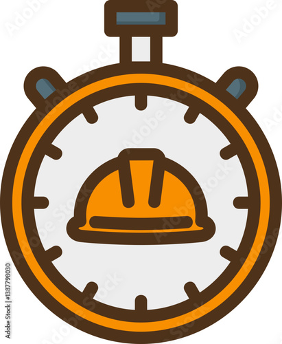 Working Hours Filled Line Icon