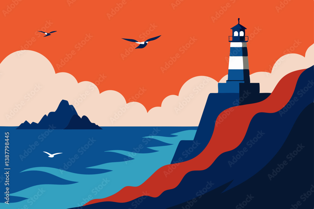 lighthouse in the sea