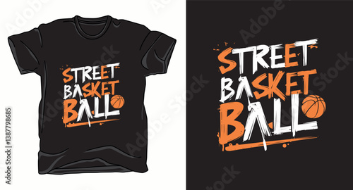 Street basketball graphic vector t-shirt design