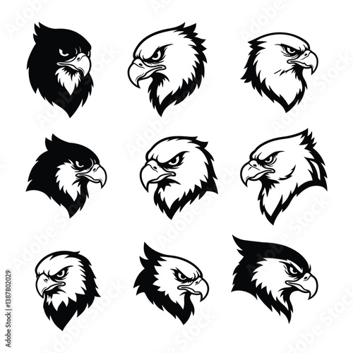"Majestic Predator: Nine Bold Artistic Perspectives of Eagle Heads"