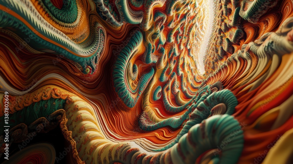 Abstract swirling colorful tunnel, vibrant fractal art, digital illustration. Abstract swirling colorful tunnel, vibrant fractal art, digital illustration.