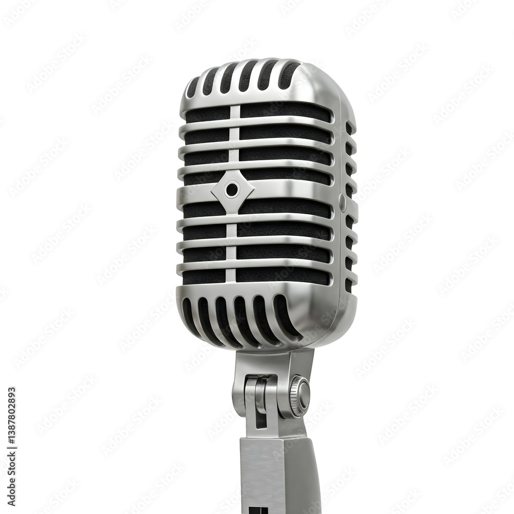 Fototapeta premium Vintage Microphone on Transparent Background
