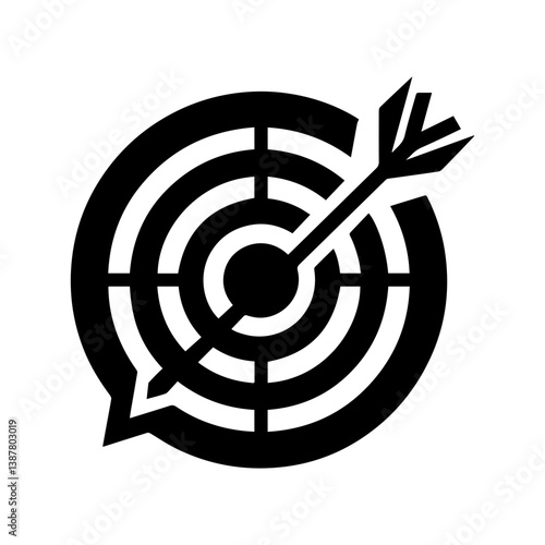 Target with arrow icon with transparent background