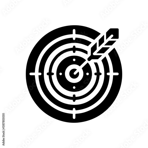 Target with arrow icon with transparent background