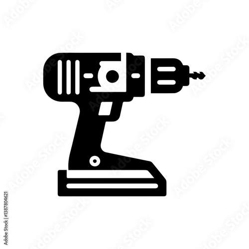 Electric drill icon with transparent background