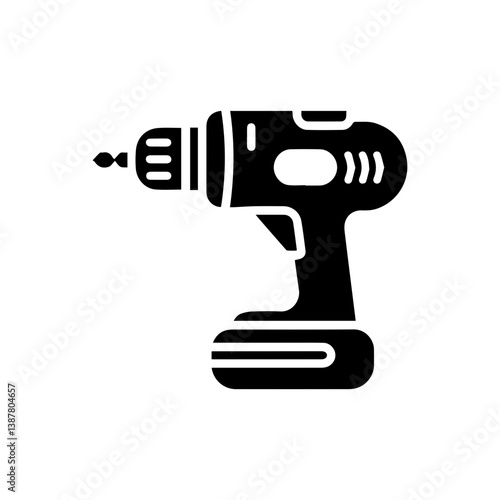 Electric drill icon with transparent background