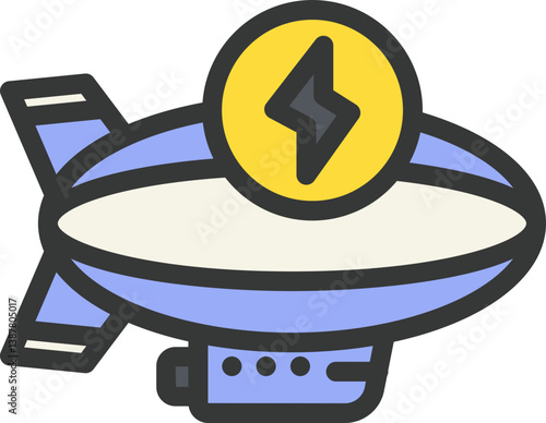 Electric Zeppelin Filled Line Icon