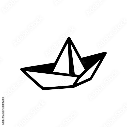 origami boat icon : paper craft design
